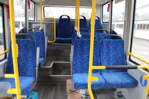 (Dashboard of electric urban bus with ISRI seat and full ADAS system Omnicar electric minibus [de])