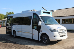 (Mercedes Sprinter rear-lowered minibus with double rear doors and ramp [ro])