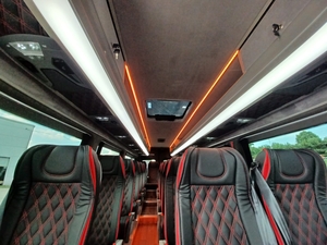 Luxury minibus panoramic windows and LED ambient lighting – Frankfurt